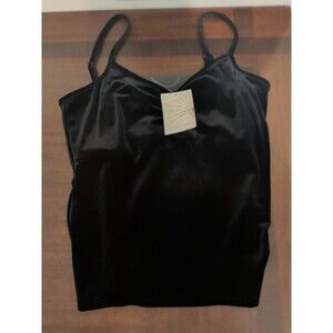 Boston Proper Black Velvet Tank Top Medium Vintage Nwt Adjustable Straps